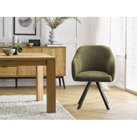 BOBOCHIC - Chaise SOPHIE tissu texturé et pieds étoile Vert (1/5)