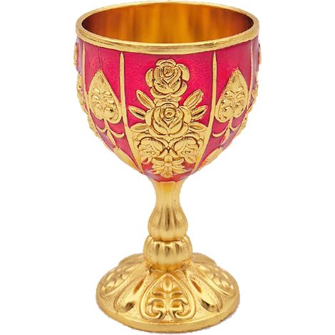 Vaso de aleación de zinc con estampado floral en relieve, estilo retro, ideal para vino, whisky, café, fiestas, banquetes y bares. (1/5)