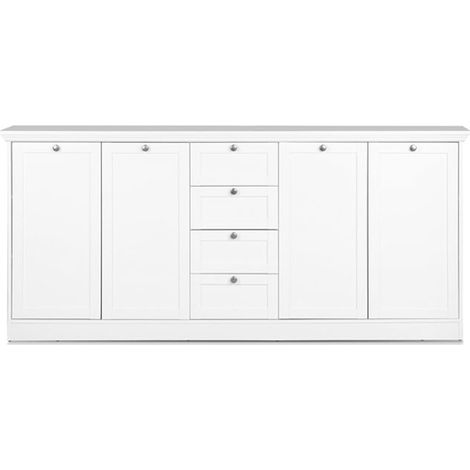 Aparador móvil 4 puertas 4 cajones color blanco 200x40xh.90 cm (1/3)