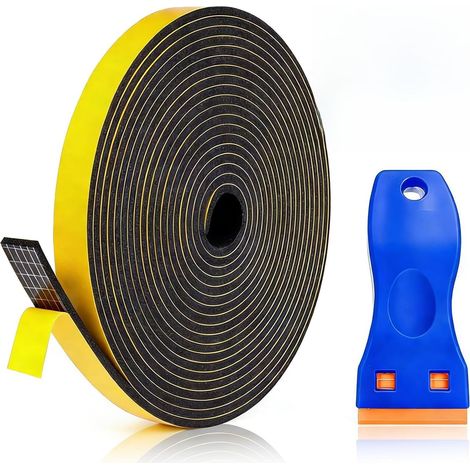 Guarnizione per piano cottura, guarnizione in schiuma autoadesiva con piccola spatola, nastro sigillante da 5 m per piani cottura 7 mm x 2 mm, resistente al calore per lavelli e cucine elettriche (1/5)