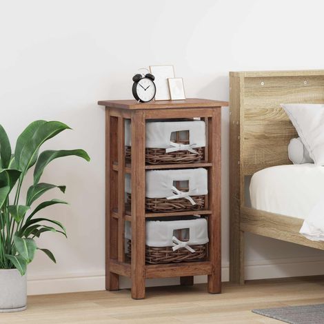 Beistelltisch Braun 38 x 28 x 72 cm Massivholz Mahagoni