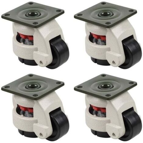 Roulettes pivotantes 4 pièces pour établis - roulettes de transport rétractables - capacité de charge 500 kg - adaptées aux meubles