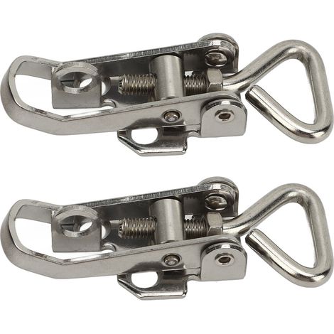 Verrou de cale marine 2 pièces, loquet anti-vibration 66-75 mm, inox 304 verrouillable, fixation de maintien pour coffre et trappe bateau. (1/5)
