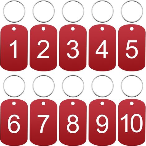 Lot de 10 plaques d'immatriculation 1-10 en aluminium gravées clé et porte, numéros (1/5)