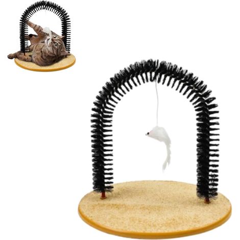 Auto-toiletteur pour Chat, Brosse à Anneau en Poils, Arc avec Griffoir, Gratte-Dos et Masseur pour Chats D'intérieur (1/5)
