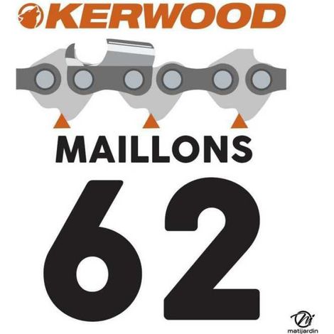 Guide tronçonneuse Kerwood 45 cm. 3/8"LP 1,3 mm. 62 maillons. 18B2KCWA (1/5)