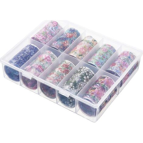 1 Schachtel/10 Rollen bunte Aufkleber mit Blumenmuster