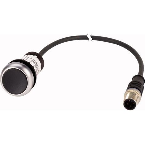 Bouton-poussoir RMQ Compact noir plat à rappel 0o/1f M12A-male câble noir 0 2 m. EATON C22-D-S-K01-P1