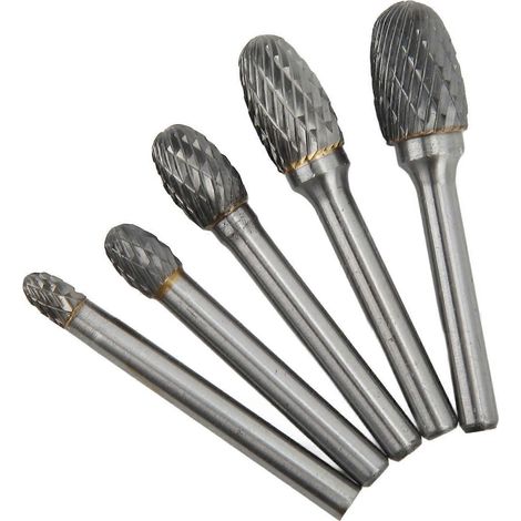5-teiliges Doppelzahn-Hartmetall-Rotationswerkzeug-Set, 6 mm Schaftdurchmesser, für die Oberflächenpolitur in der Luftfahrt, Automobilindustrie und Schifffahrt