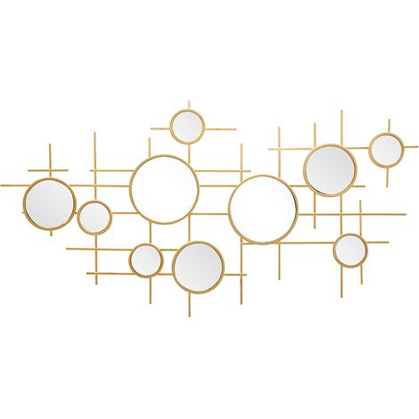 Specchio decorativo da parete in ferro color oro per salotti e camere da letto (1/5)
