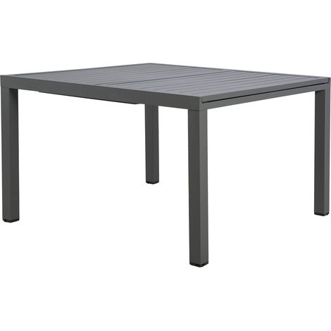 Table en alu carree extensible 120x120- 180 cm coloris Gris