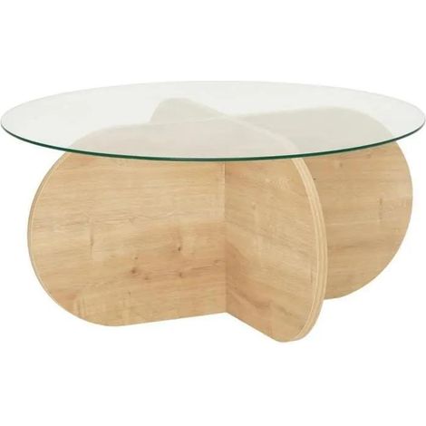 Niedriger Tisch hanah home transparent 75 cm Durchmesser 35 cm Höhe