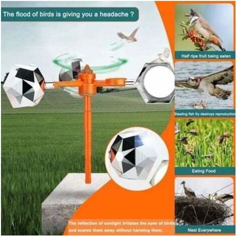 Aiperq Effaroucheur Oiseaux, Repulsif Oiseaux - Réfléchissant Repulsif Oiseaux - 288 Surfaces réfléchissantes - Convient pour Jardin, Ferme, Verger ou étangs (1/4)