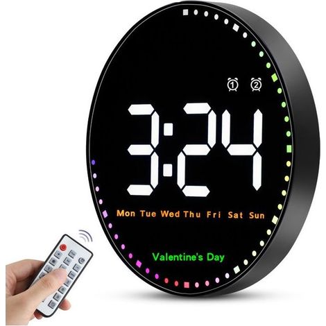 Grande Horloge Murale Numérique de 10", Réveil Enfichable, 12/24 Heures Horloge de Gym Télécommande, Haut et Bas Comptage (1/5)