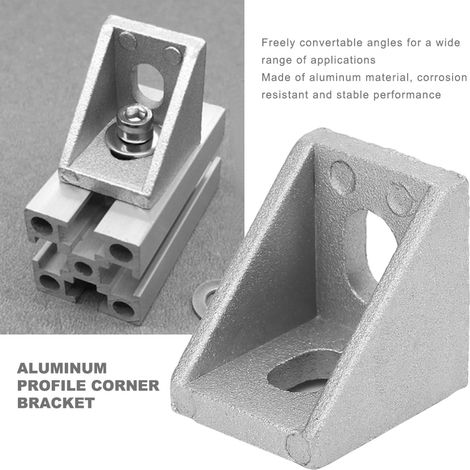 30 pièces équerre en aluminium 2 trous angle droit type L pour profilé aluminium 2020 (1/5)