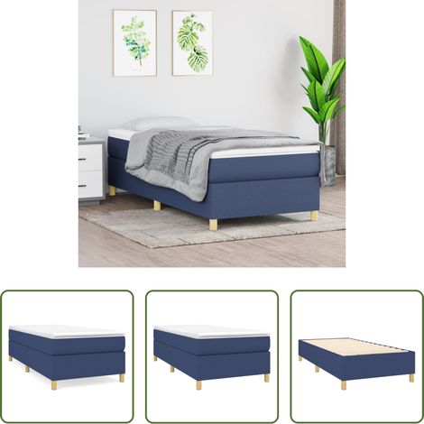 vidaXL Matratze - Boxspringbettgestell Blau 80x200 cm Stoff (1/5)