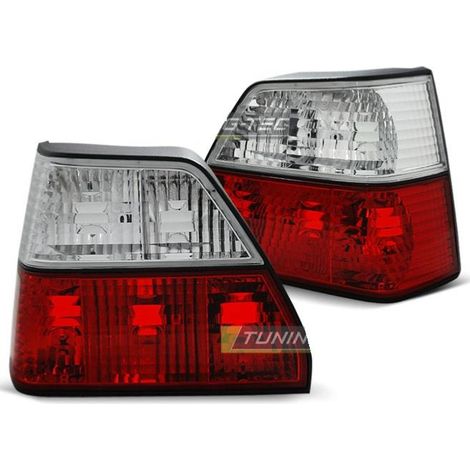 Paire de feux arriere VW Golf 2 83-91 rouge blanc-27336371 (1/2)