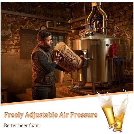 Détendeur de Pression CO2,Détendeur de Pression CO2 avec Deux cadrans,Double Manomètre pour Distributeurs de Bière pour Machine à Bière, Brassage de Bière, Distributeur de Bière (1/5)