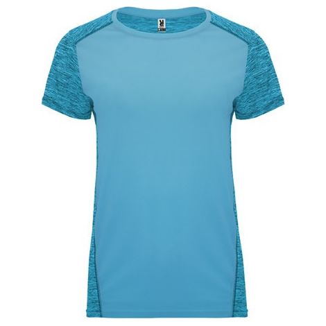 Camiseta técnica bicolor para mujer combinada en espalda y hombros ZOLDER WOMAN M Turquesa/Turquesa Vigore