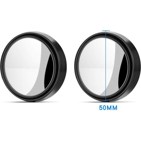 Pack of 360° Rotating Blind Spot Mirrors, HD Wide Angle with 3M Self-Adhesive Rearview Mirrors, Adjustable Blind Spot Mirror (Black) (1/5)