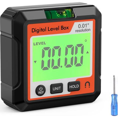 Rapporteur d'angle numérique, niveau à bulle électronique avec écran LCD et base magnétique, outil pour travail du bois et machines de construction (1/5)