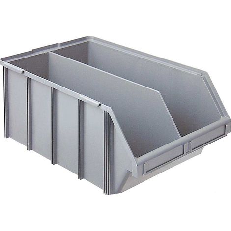 BRB Sichtbox CLASSIC FB 0T mit Trennwand, LxBxH 700/580x437x300 mm, Inhalt 76 Liter, grau