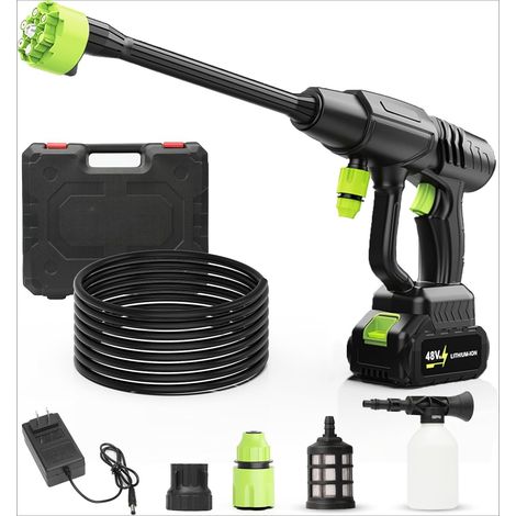 1500 PSI Cordless Pressure Washer 48V Battery Powered with 3.0Ah Battery & Charger, Portable Power Washer with 6-in-1 Nozzle for Car Wash Home Yard(With 148HV Battery)