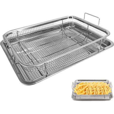 Plaque de Cuisson avec Grille de Refroidissement, Plaques et Grilles pour Cuisson au Four, Aciers Inoxydables Grille Four et Grille Patisserie, Convient pour la Cuisson, Le Gril, Les Biscuits (1/5)