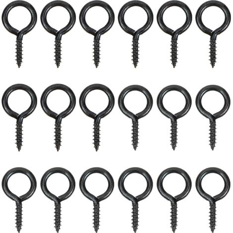 30 crochets à vis - fer - noir - pour suspension et plafond (1/5)