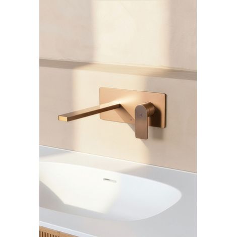 Mitigeur de lavabo encastré corps en inox HORACE cartouche céramique Ø35 BASS cuivre brossé (1/5)