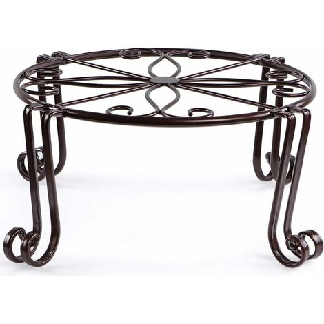 Soporte giratorio para plantas, soporte para macetas de metal de 30 x 15 cm, soporte para macetas de hierro forjado para decoración (marrón) (1/4)