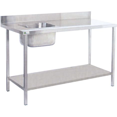 Table de chef avec évier à gauche - long. 1200 mm - AFI COLLIN-LUCY