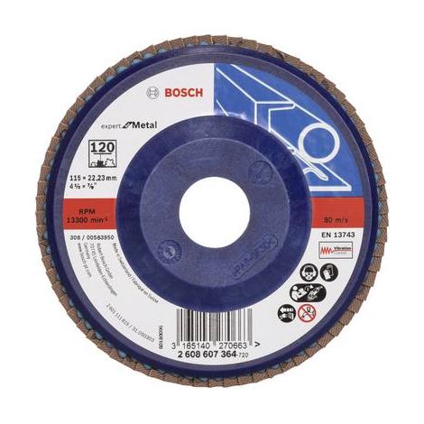 Plateau à lamelles Expert for Metal 115 Bosch 22,23 120 plateau droit en plastique - 2608607364 (1/2)