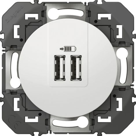 Enchufe doble cargador USB tipo A modular Dooxie Legrand - Blanco