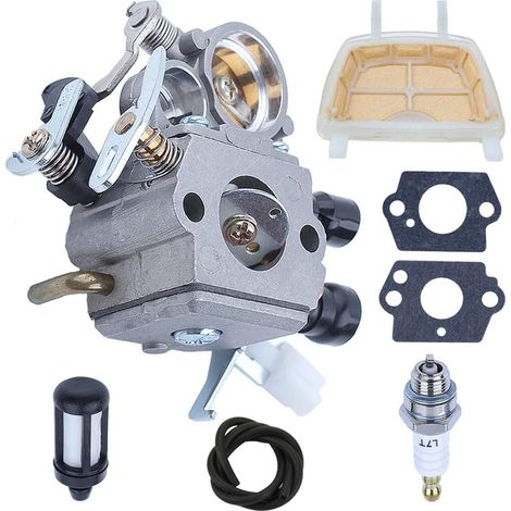 Kit de Réglage Carburateur - Pour Tronçonneuse MS171 MS181 MS201 MS211 - Métal + Plastique - Complet avec Filtres et Bougie - 1 Pièce (1/5)