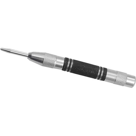 Pointeau automatique de centrage 128 mm en métal haute précision, brise-vitre, noir et argent (1/5)