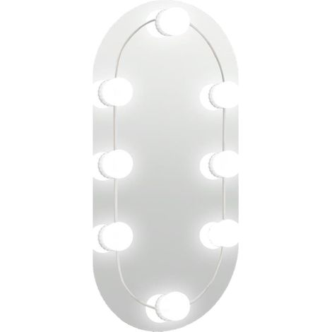 Maison Exclusive - Spiegel mit LED-Leuchten 40x20 cm Glas Oval