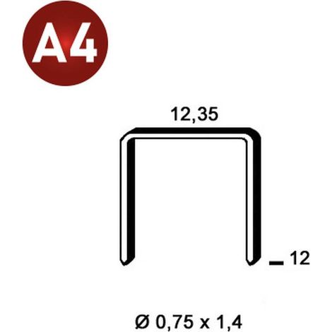 3 300 Agrafes Ak-12 Inox A4 - 12.35x12x0.75x1.4 mm - D-Work