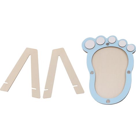 Cadre photo unique pour empreintes de pieds de nouveau-nés, cadre souvenir bleu clair, décoration pour chambre d'enfant (1/5)