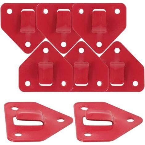 Support Mural D'Extincteur Universel 8 Pièces - Crochet De Fixation Robuste pour Extincteurs Jusqu'à 6kg - Support Triangulaire en Rouge pour Installation Murale Et Accessibilité (1/5)