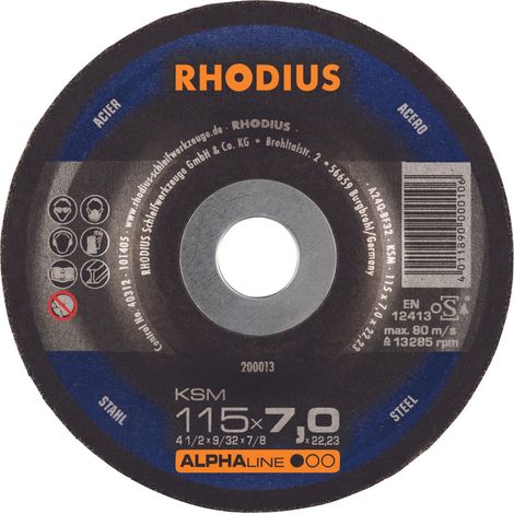 Disco de corte KSM 115 x 7,0mm Acero Rhodius