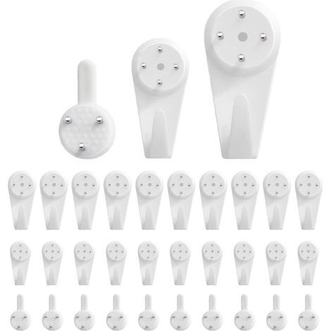Ganci da parete [30 pezzi], ganci per cornici, kit per appendere quadri, chiodi per appendere quadri, foto e specchi. (1/4)