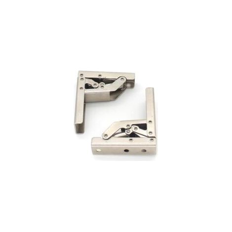 Soporte de bisagra plegable de 90 grados reforzado de 4 piezas para bisagras de gabinetes, soporte oculto, accesorios para muebles de marco de mesa - Crezuo