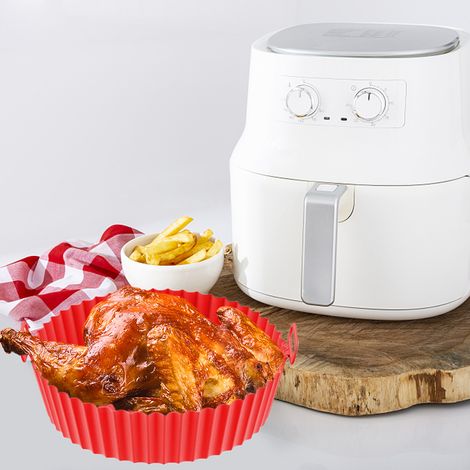 Cuvettes en silicone pour friteuse à air chaud, panier de cuisson réutilisable en silicone résistant aux hautes températures, doublure en silicone de qualité alimentaire (1/5)