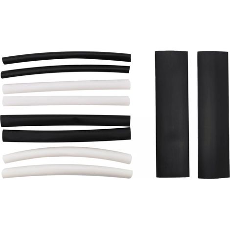 Lot De 10 Gaines Thermorétractables Blanches Et Noires 8cm 4x3,5mm + 4x5mm + 2x13mm (1/3)