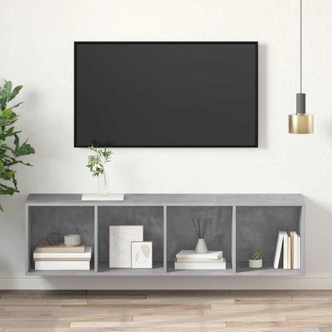 TV-Wandschrank Betongrau 37x37x142,5 cm Holzwerkstoff