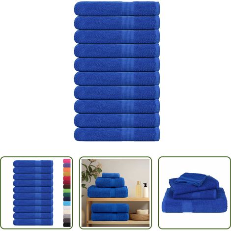 vidaXL Baumwolltuch - Handtücher FROGN 10 Stk. Blau 100x200 cm 360 g/m² (1/5)