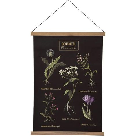 Toile Murale Déco "Midnight Garden" 50x73cm Noir (1/3)