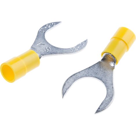 Cosse à fourche à sertir RS PRO Isolé, Jaune 10AWG 6mm² 12AWG 4mm²