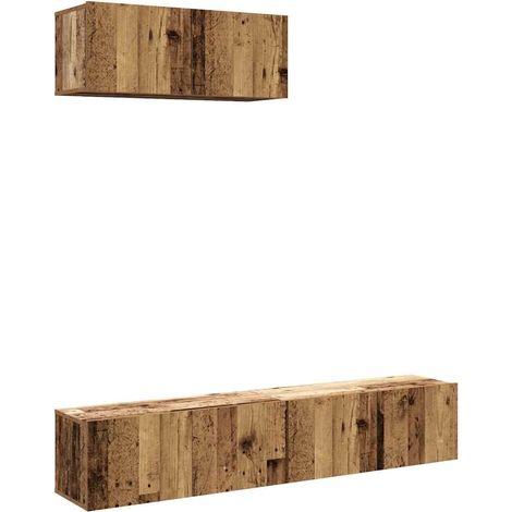 Ensemble de meuble TV mural 3 pcs,Banc TV,Armoire TV vieux bois bois d'ingénierie CFW643530 (1/5)